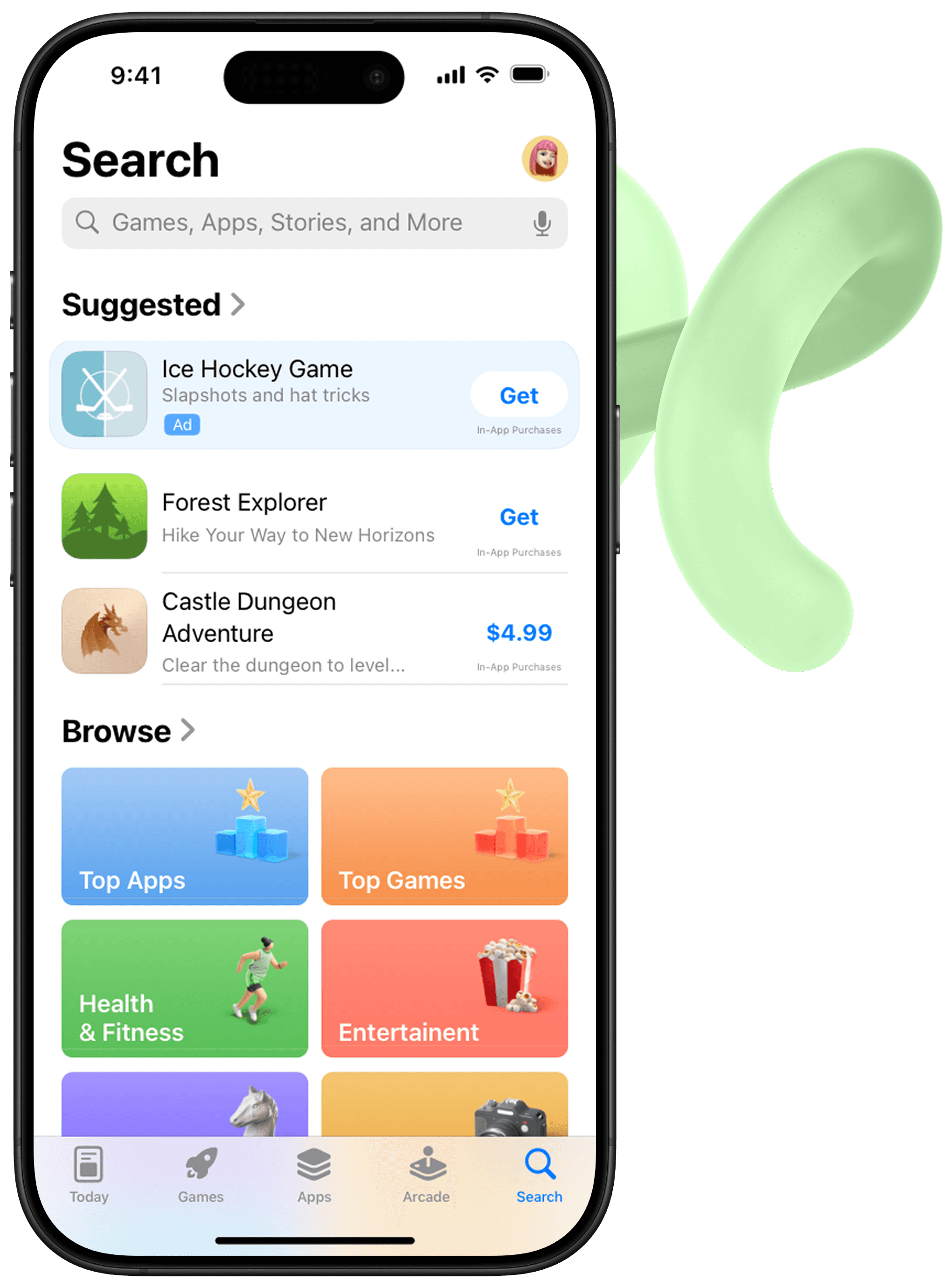 App Store search screen preview